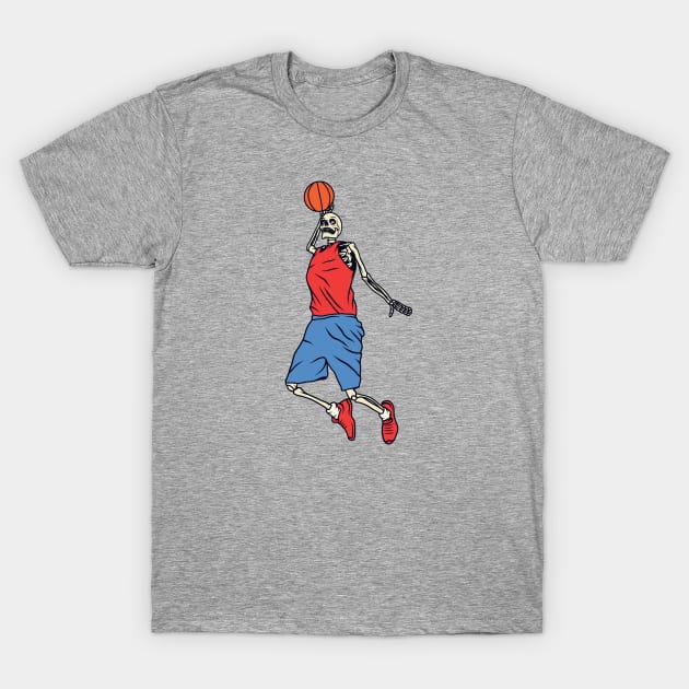 Skeleton Basketball Player Dunking T-Shirt by SLAG_Creative